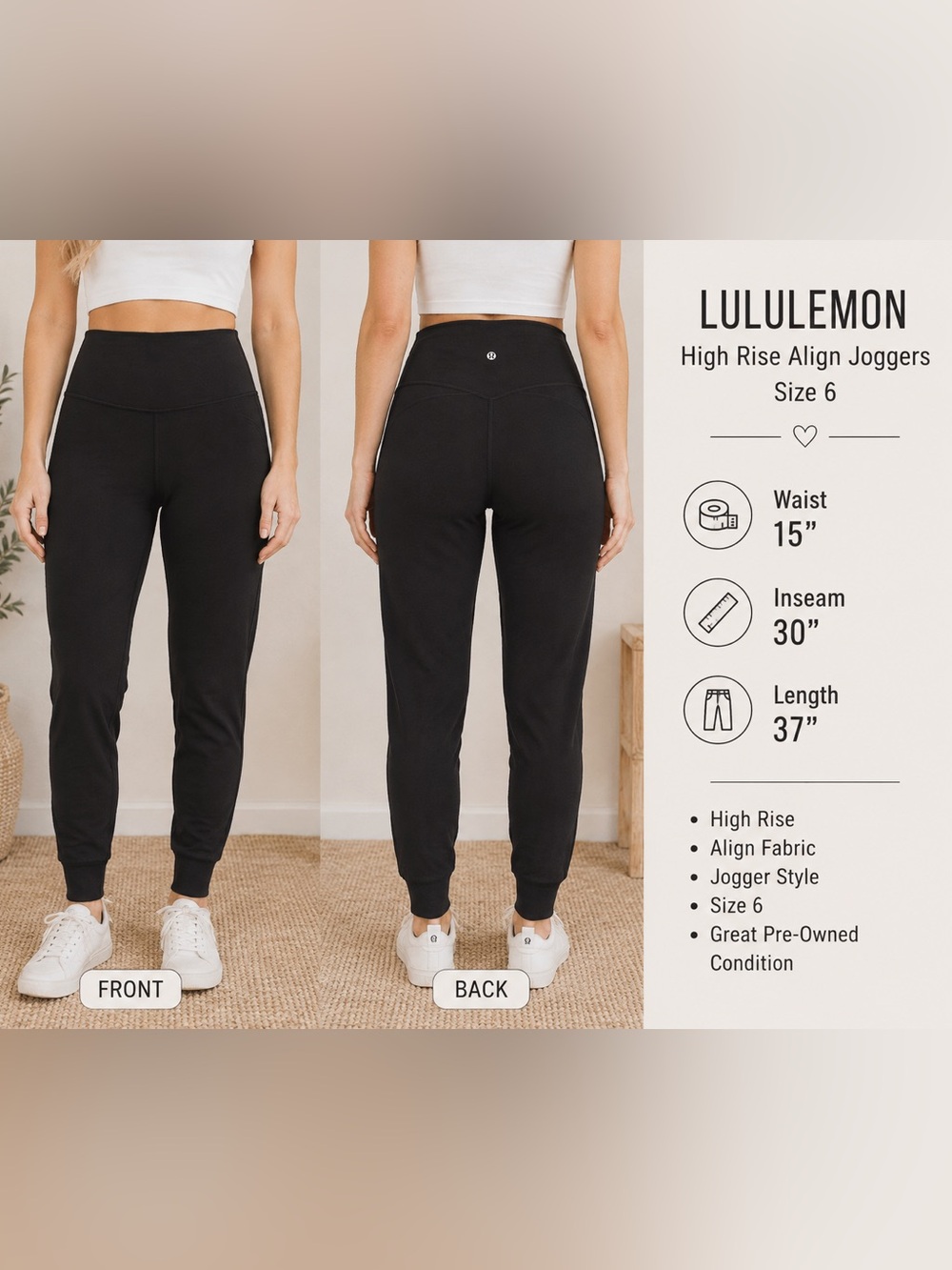 lululemon athletica Black High-Rise Align Jogger Pants